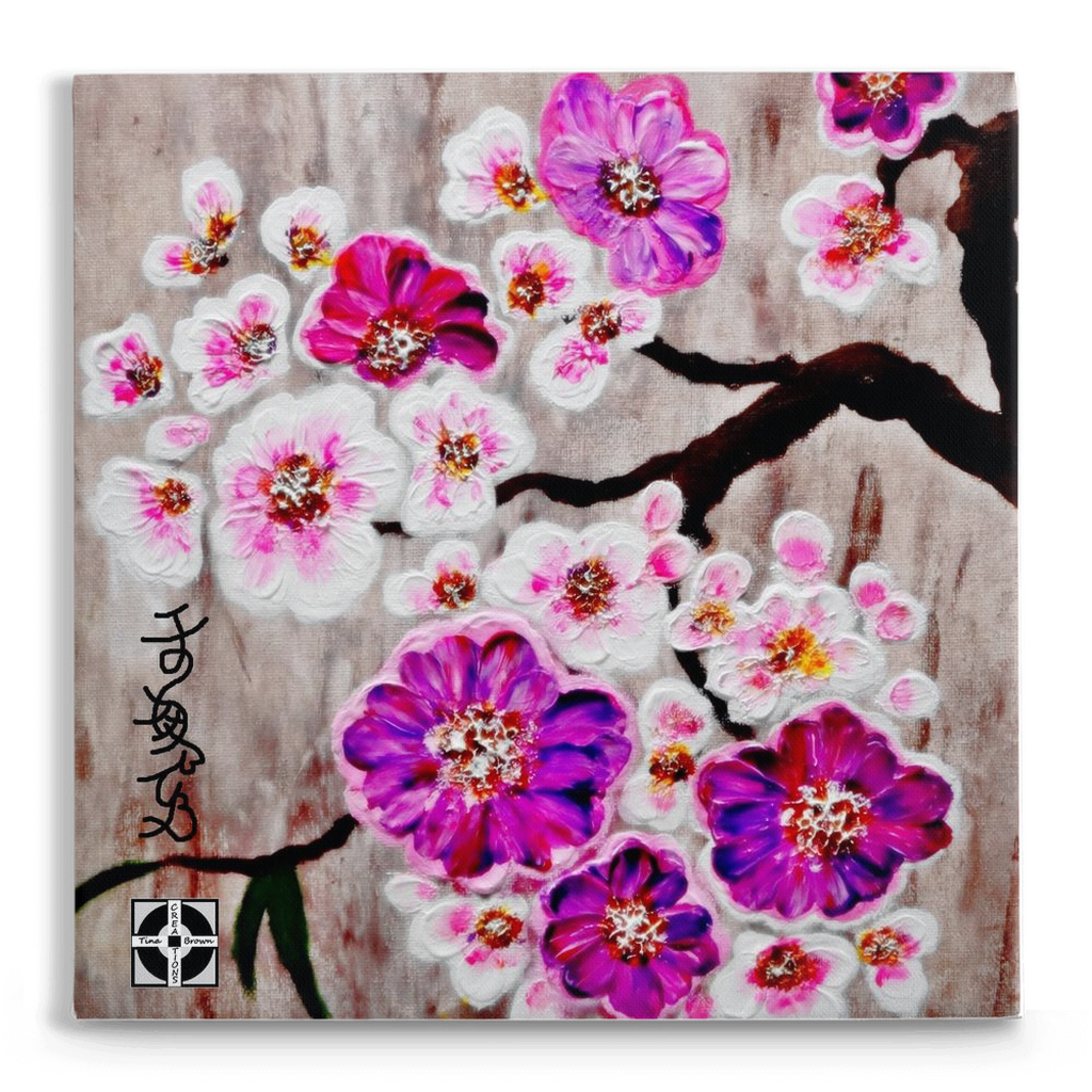 Purple Sakura Traditional Stretched Canvas